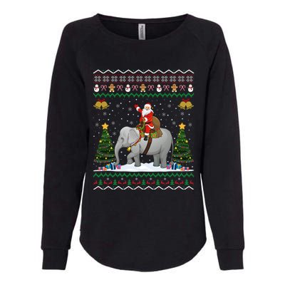 Elephant Ugly Xmas Gift Santa Riding Elephant Christmas Cute Gift Womens California Wash Sweatshirt