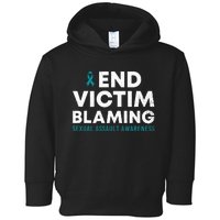 End Victim Blaming Sexual Assault Awareness Month Ribbon Toddler Hoodie