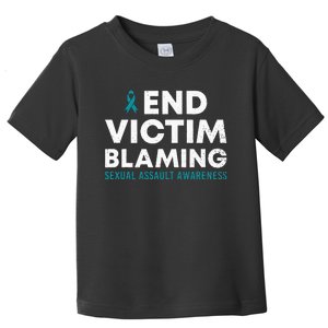 End Victim Blaming Sexual Assault Awareness Month Ribbon Toddler T-Shirt