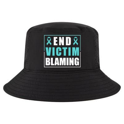 End Victim Blaming Sexual Assault Awareness Ribbon Cool Comfort Performance Bucket Hat