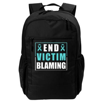 End Victim Blaming Sexual Assault Awareness Ribbon Daily Commute Backpack