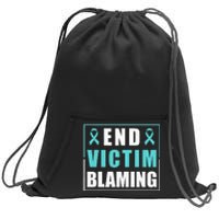 End Victim Blaming Sexual Assault Awareness Ribbon Sweatshirt Cinch Pack Bag