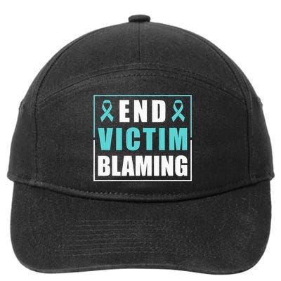 End Victim Blaming Sexual Assault Awareness Ribbon 7-Panel Snapback Hat