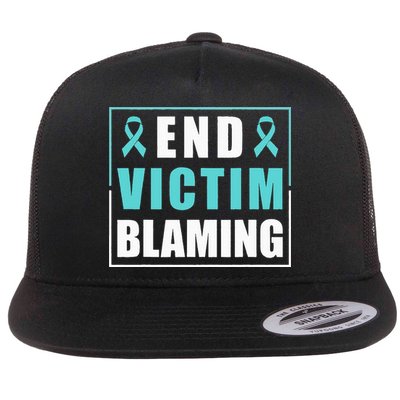 End Victim Blaming Sexual Assault Awareness Ribbon Flatbill Hat