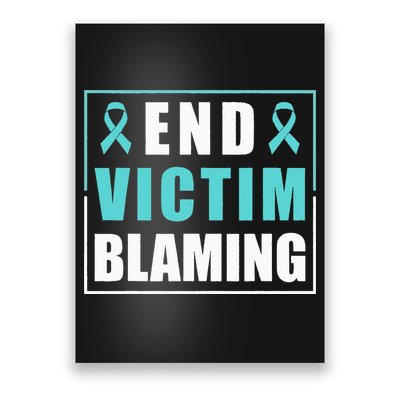 End Victim Blaming Sexual Assault Awareness Ribbon Poster