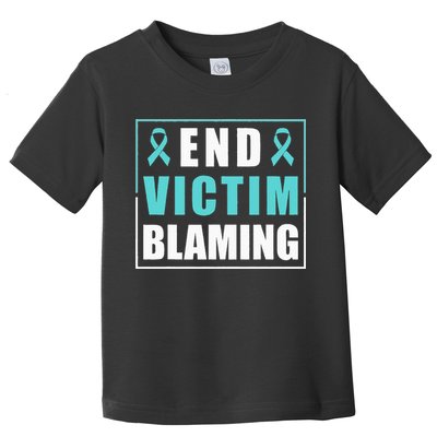 End Victim Blaming Sexual Assault Awareness Ribbon Toddler T-Shirt