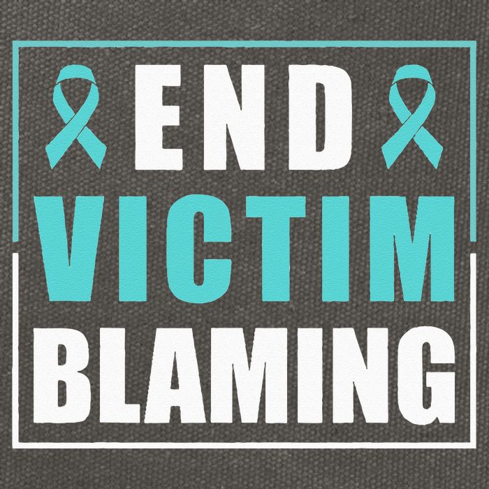 End Victim Blaming Sexual Assault Awareness Ribbon Cotton Canvas Backpack