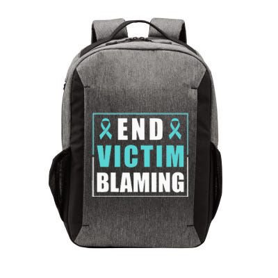 End Victim Blaming Sexual Assault Awareness Ribbon Vector Backpack