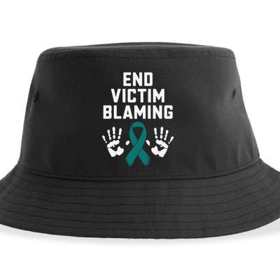End Victim Blaming Funny Sexual Assault Awareness Month Sustainable Bucket Hat