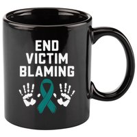 End Victim Blaming Funny Sexual Assault Awareness Month 11oz C Handle Ceramic Mug