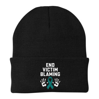 End Victim Blaming Funny Sexual Assault Awareness Month Beanie