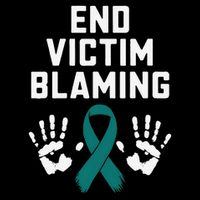 End Victim Blaming Funny Sexual Assault Awareness Month Cropped Pullover Crew