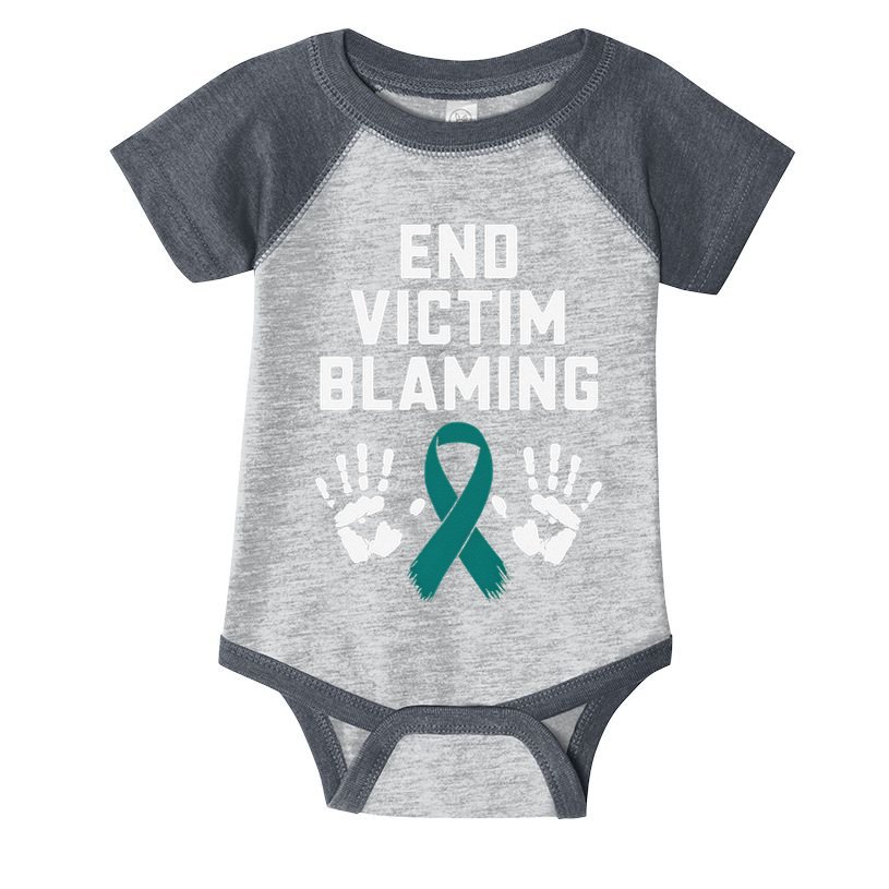 End Victim Blaming Funny Sexual Assault Awareness Month Infant Baby Jersey Bodysuit