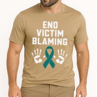 End Victim Blaming Funny Sexual Assault Awareness Month Cooling Performance Crew T-Shirt