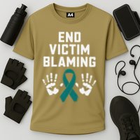 End Victim Blaming Funny Sexual Assault Awareness Month Cooling Performance Crew T-Shirt