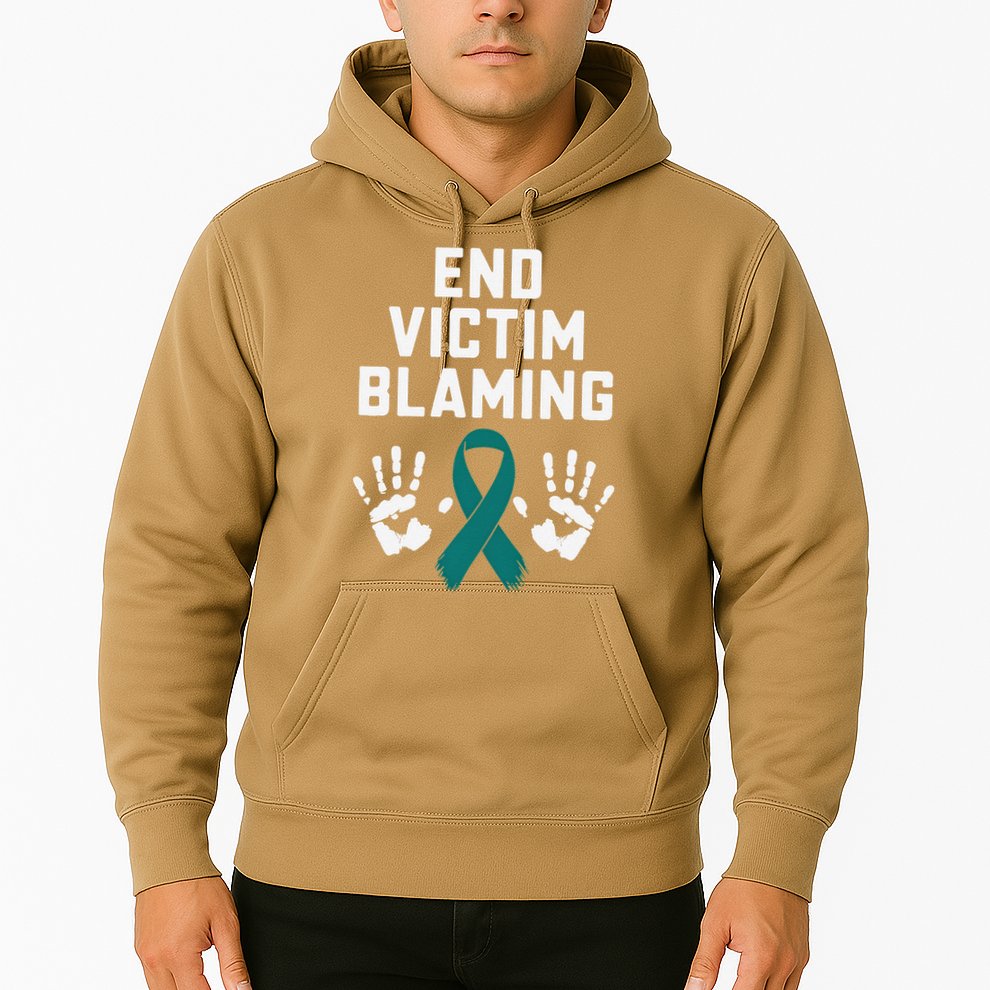 End Victim Blaming Funny Sexual Assault Awareness Month Hoodie