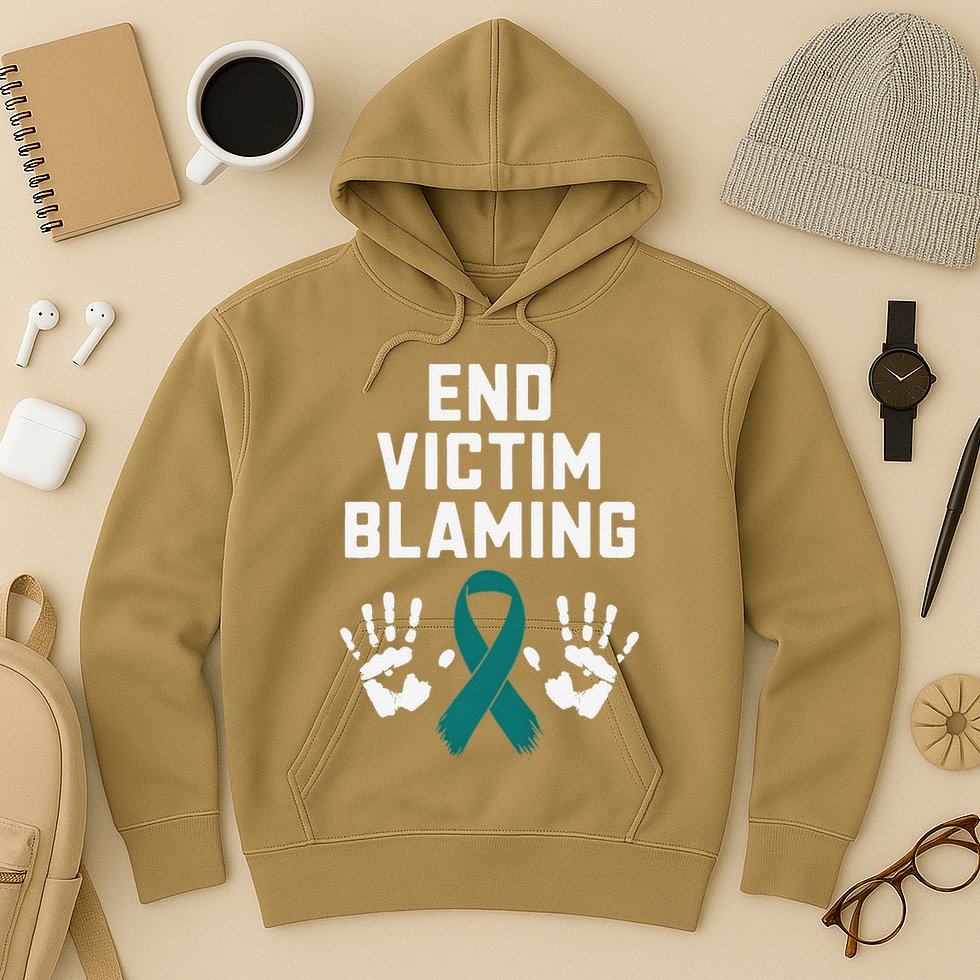 End Victim Blaming Funny Sexual Assault Awareness Month Hoodie