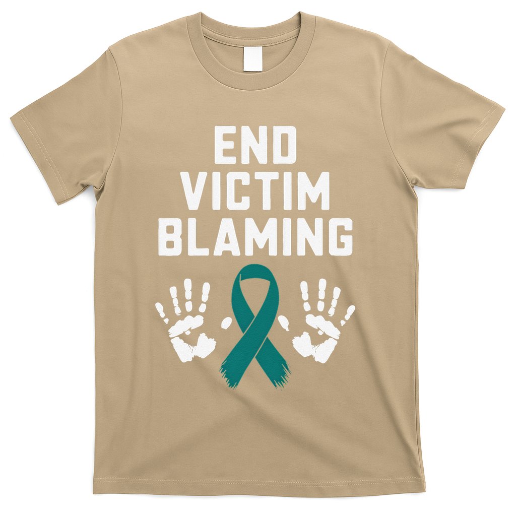 End Victim Blaming Funny Sexual Assault Awareness Month T-Shirt