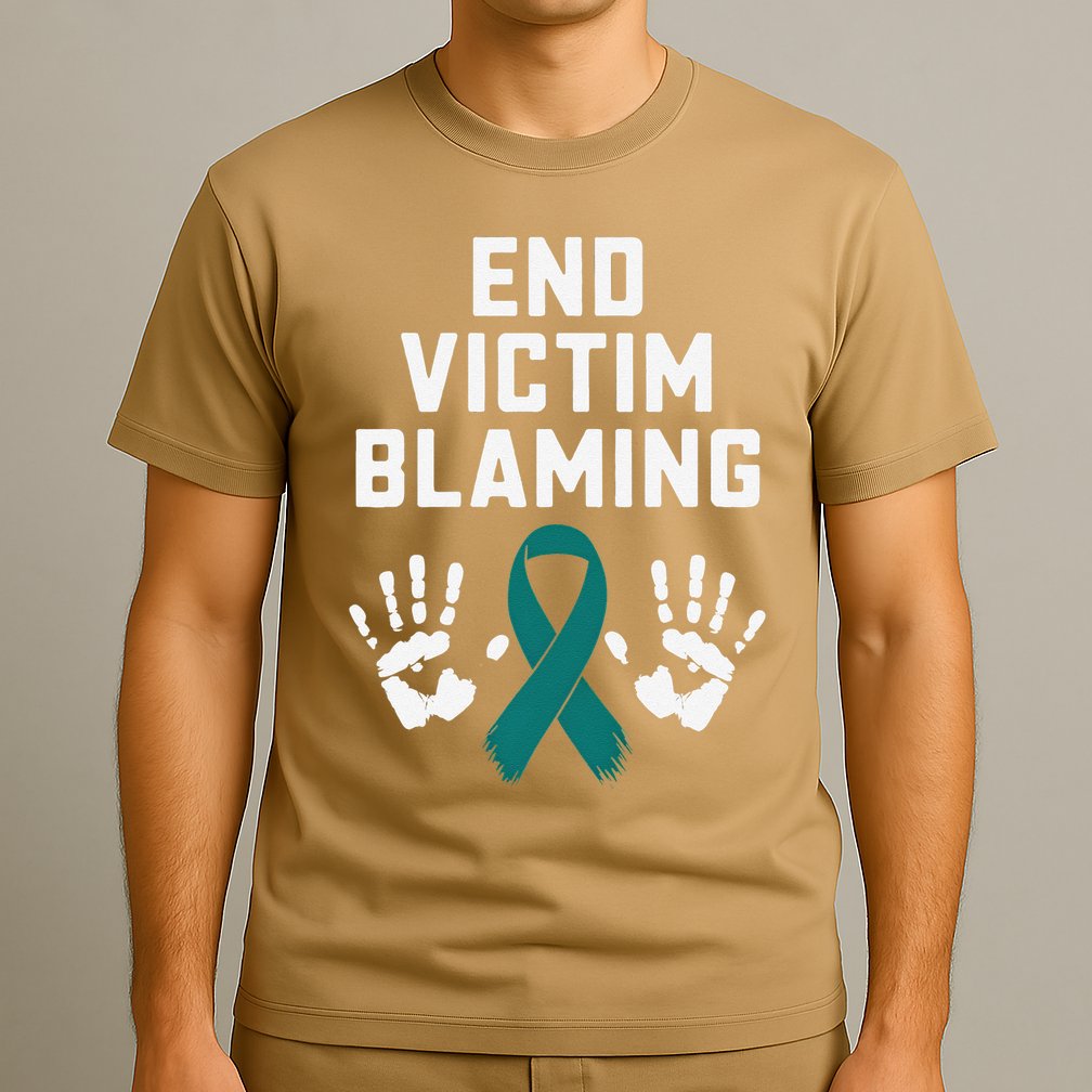 End Victim Blaming Funny Sexual Assault Awareness Month T-Shirt