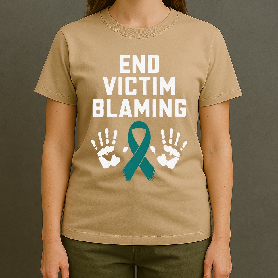End Victim Blaming Funny Sexual Assault Awareness Month T-Shirt