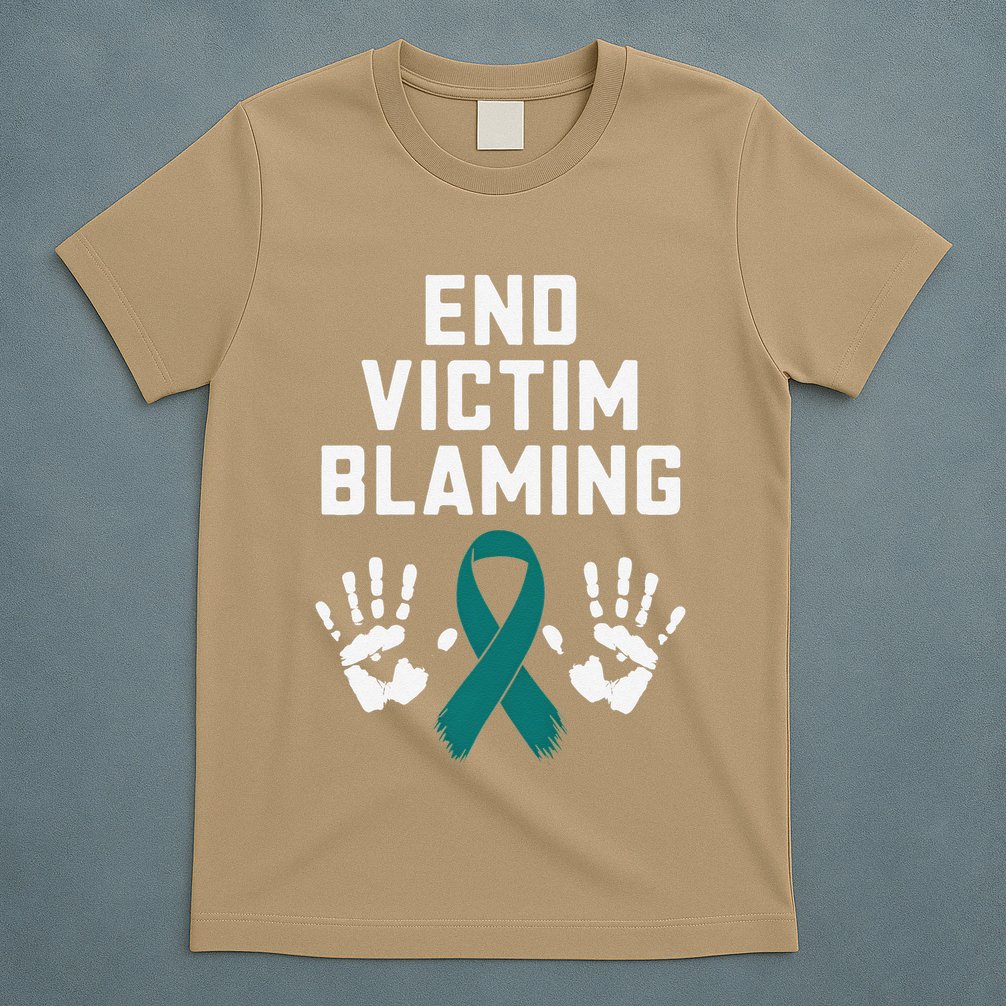 End Victim Blaming Funny Sexual Assault Awareness Month T-Shirt