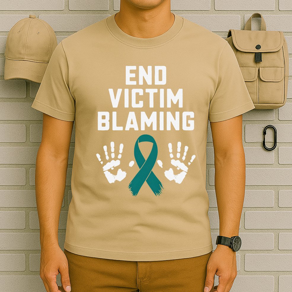End Victim Blaming Funny Sexual Assault Awareness Month T-Shirt