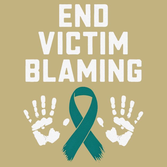 End Victim Blaming Funny Sexual Assault Awareness Month T-Shirt