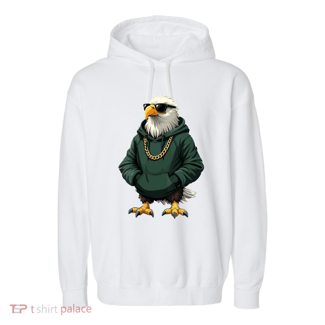 Eagle Vintage Cool Bird In Sunglasses Garment-Dyed Fleece Hoodie
