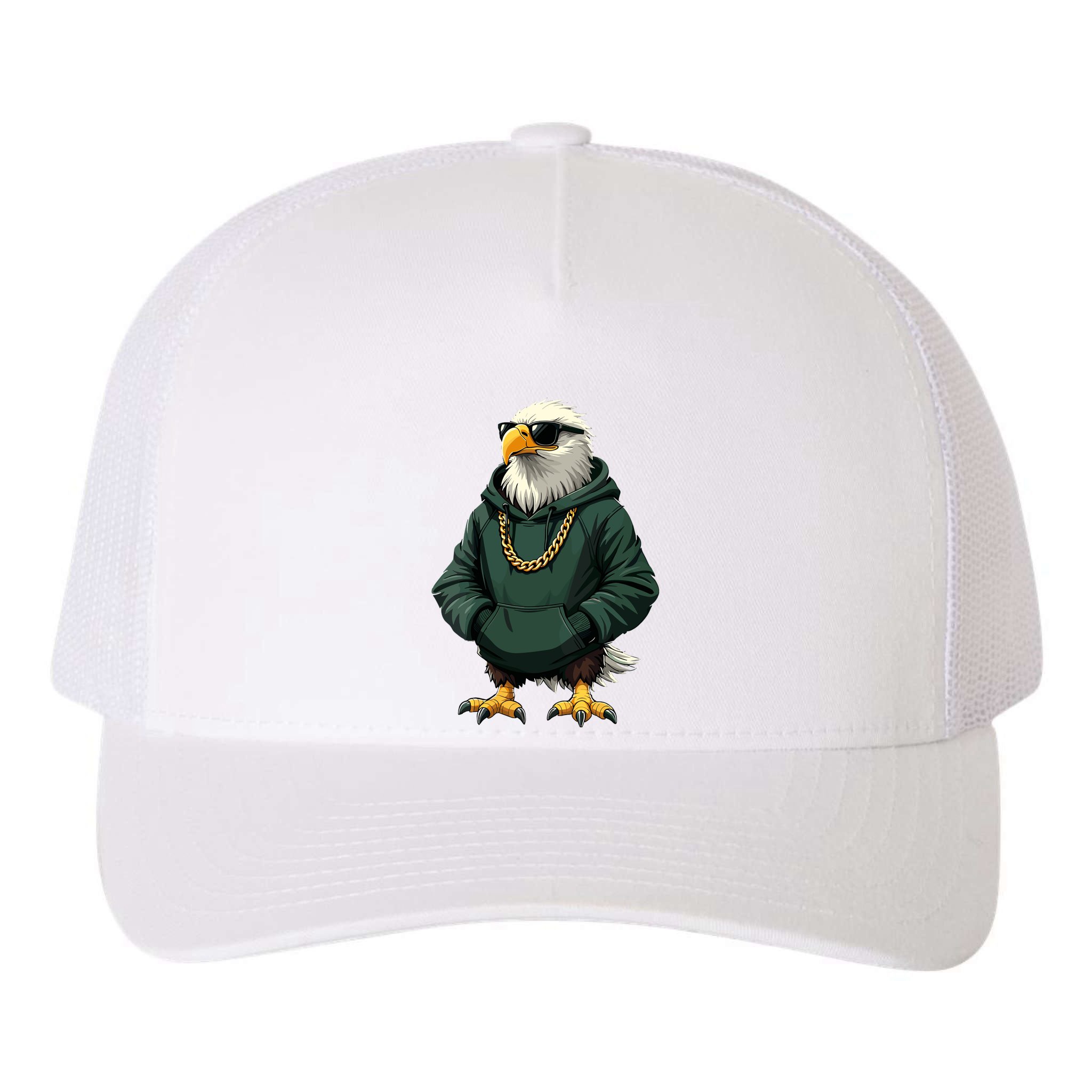 Eagle Vintage Cool Bird In Sunglasses Yupoong Adult 5-Panel Trucker Hat