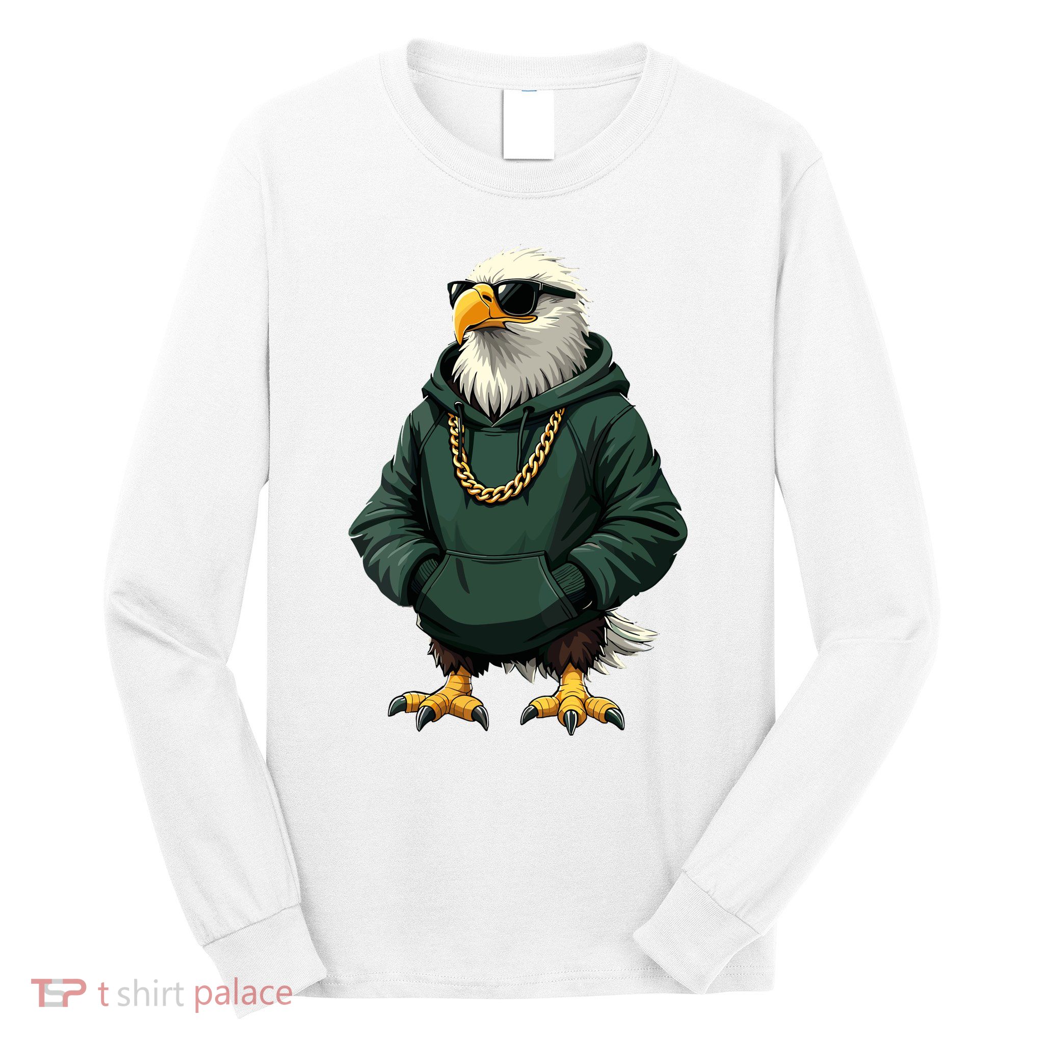 Eagle Vintage Cool Bird In Sunglasses Long Sleeve Shirt