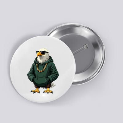 Eagle Vintage Cool Bird In Sunglasses Button