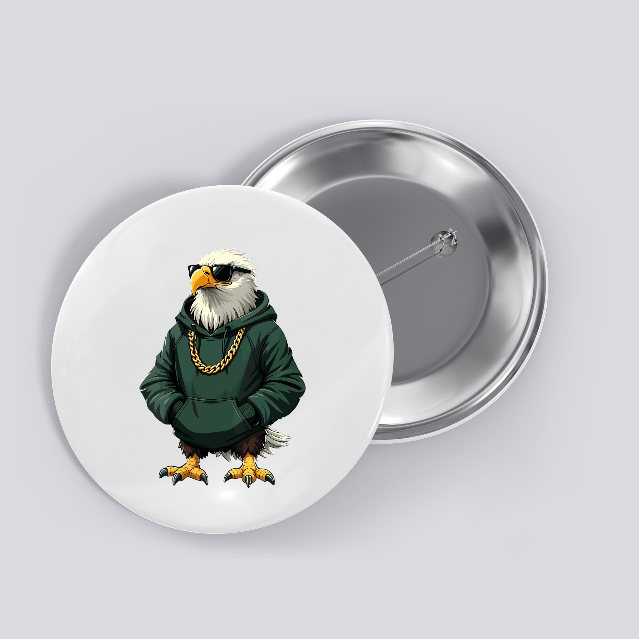 Eagle Vintage Cool Bird In Sunglasses Button