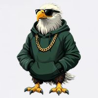Eagle Vintage Cool Bird In Sunglasses Button