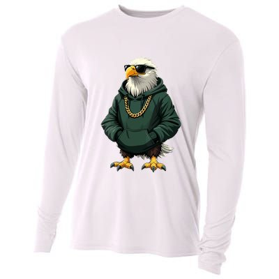 Eagle Vintage Cool Bird In Sunglasses Cooling Performance Long Sleeve Crew