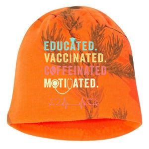 Educated Vaccinated Caffeinated Motivated Coffee Nurse Lover Gift Kati - Camo Knit Beanie