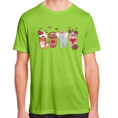 Elephant Valentines Day Safari Animal And Coffee Lovers Gift Adult ChromaSoft Performance T-Shirt