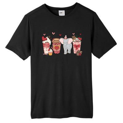 Elephant Valentines Day Safari Animal And Coffee Lovers Gift Tall Fusion ChromaSoft Performance T-Shirt