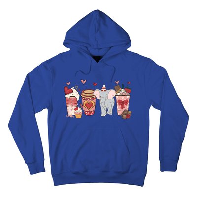 Elephant Valentines Day Safari Animal And Coffee Lovers Gift Hoodie