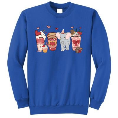 Elephant Valentines Day Safari Animal And Coffee Lovers Gift Sweatshirt