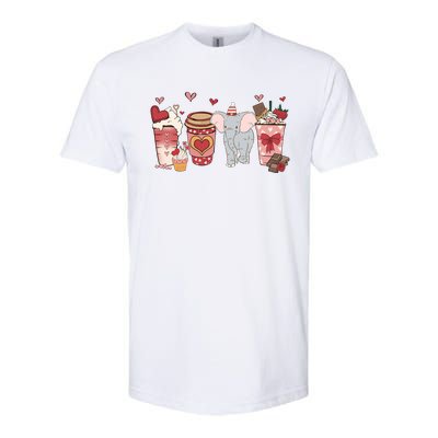 Elephant Valentines Day Safari Animal And Coffee Lovers Gift Softstyle CVC T-Shirt