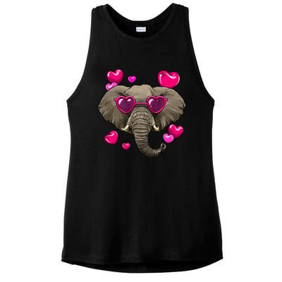 Elephant Valentines Day Zoo Safari Keeper Animal Wildlife Gift Ladies PosiCharge Tri-Blend Wicking Tank