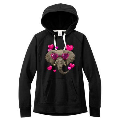 Elephant Valentines Day Zoo Safari Keeper Animal Wildlife Gift Women's Fleece Hoodie