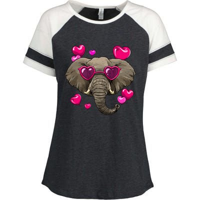 Elephant Valentines Day Zoo Safari Keeper Animal Wildlife Gift Enza Ladies Jersey Colorblock Tee