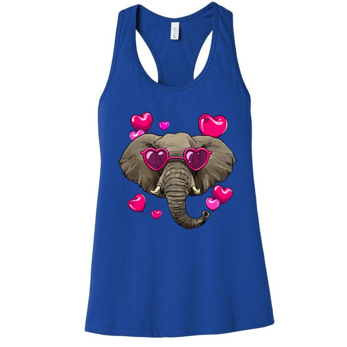 Elephant Valentines Day Zoo Safari Keeper Animal Wildlife Gift Women's Racerback Tank