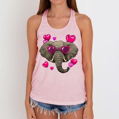 Elephant Valentines Day Zoo Safari Keeper Animal Wildlife Gift Women's Knotted Racerback Tank