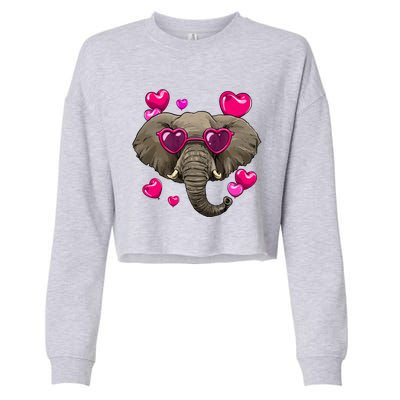 Elephant Valentines Day Zoo Safari Keeper Animal Wildlife Gift Cropped Pullover Crew