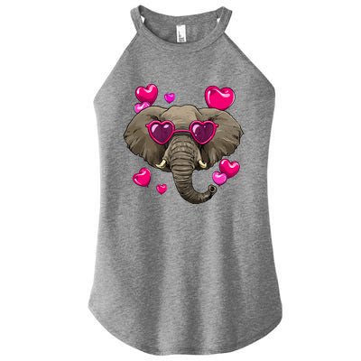 Elephant Valentines Day Zoo Safari Keeper Animal Wildlife Gift Women's Perfect Tri Rocker Tank