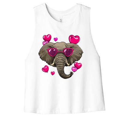 Elephant Valentines Day Zoo Safari Keeper Animal Wildlife Gift Women's Racerback Cropped Tank