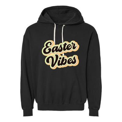 Easter Vibes Easter Mood Party Retro Garment-Dyed Fleece Hoodie