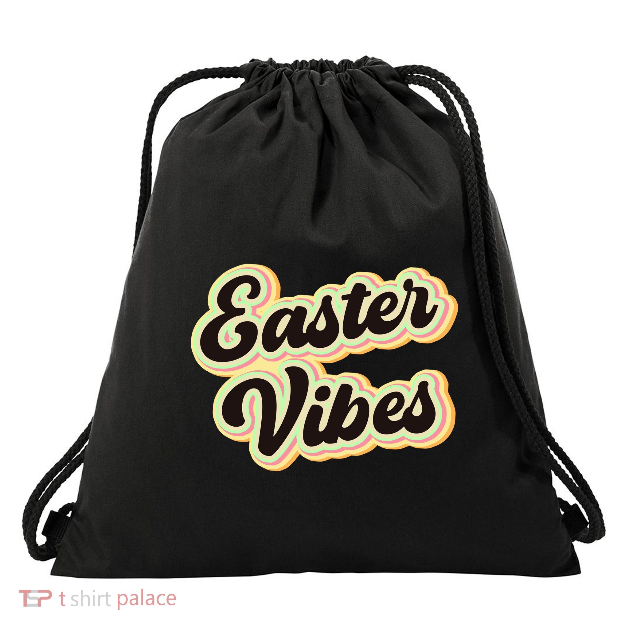 Easter Vibes Easter Mood Party Retro Drawstring Bag